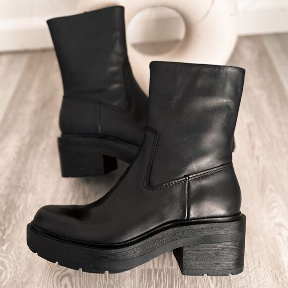 Zara Genuine Leather Ankle Boots New - Picture 1 of 8